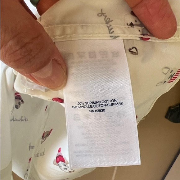 Land’s End 18P No Iron Supima Christmas Dogs Novelty Print Button Down Shirt - Picture 7 of 9